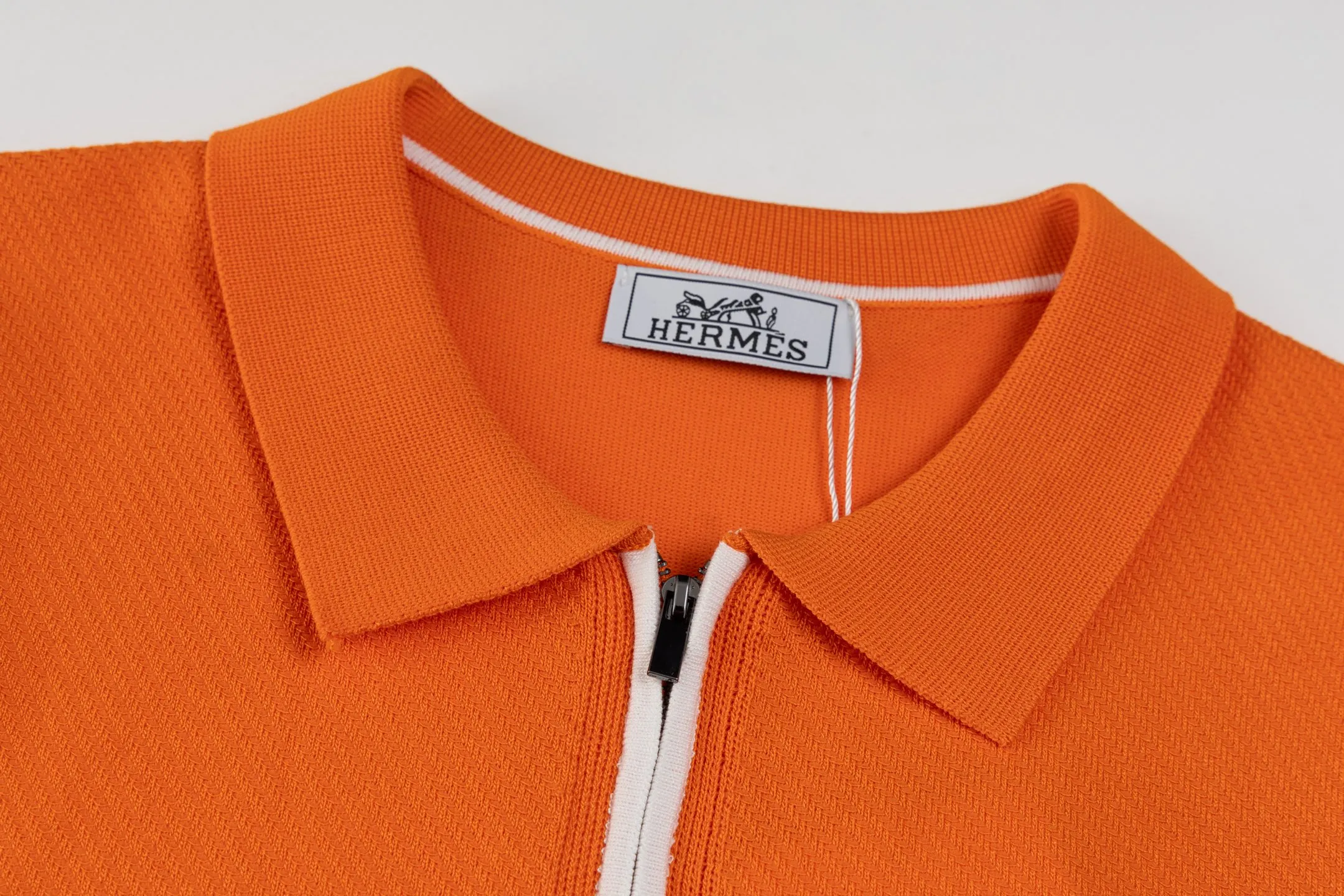 HERMES polo ， Retro Same Style T Versatile : Orange Size：M-3XL